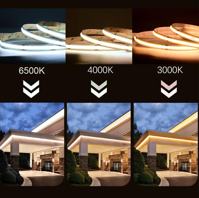 [AUSTRALIA] - COB LED Strip Lights DC 12V LED Lights Flexible Super Bright LED Strips, 9W/m 2x16.4FT Cool White 6500K CRI 90+,480LEDs/m High Density Uniform Light for Home Room Decor 2Pack Cool White 6500K DC12V 
