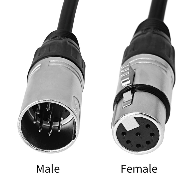 7 Pin XLR Cable, Microphone Cable 7 Pin XLR Male to Female Connector for Microphone and Audio Interface (16.4ft/5 Meter) 16.4ft/5 Meter