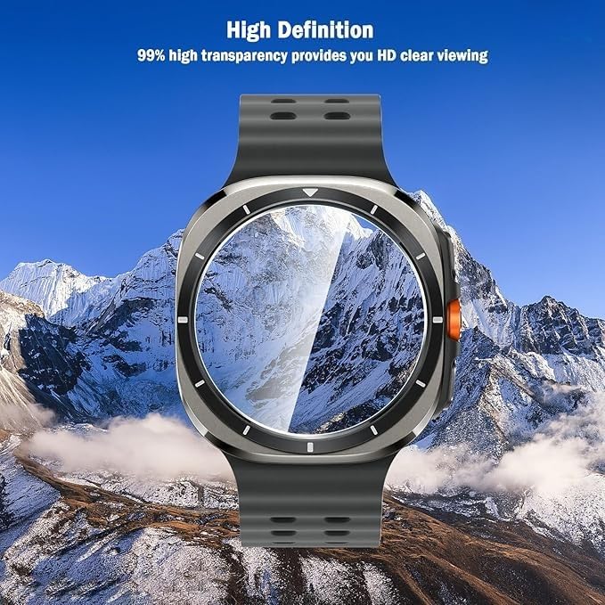 2 Pack Screen Protector for Samsung Galaxy Watch Ultra 47mm (2025) Tempered Glass, Resistant, Hardness Shatterproof, Bubble Free for Samsung Watch 8 Ultra 47mm