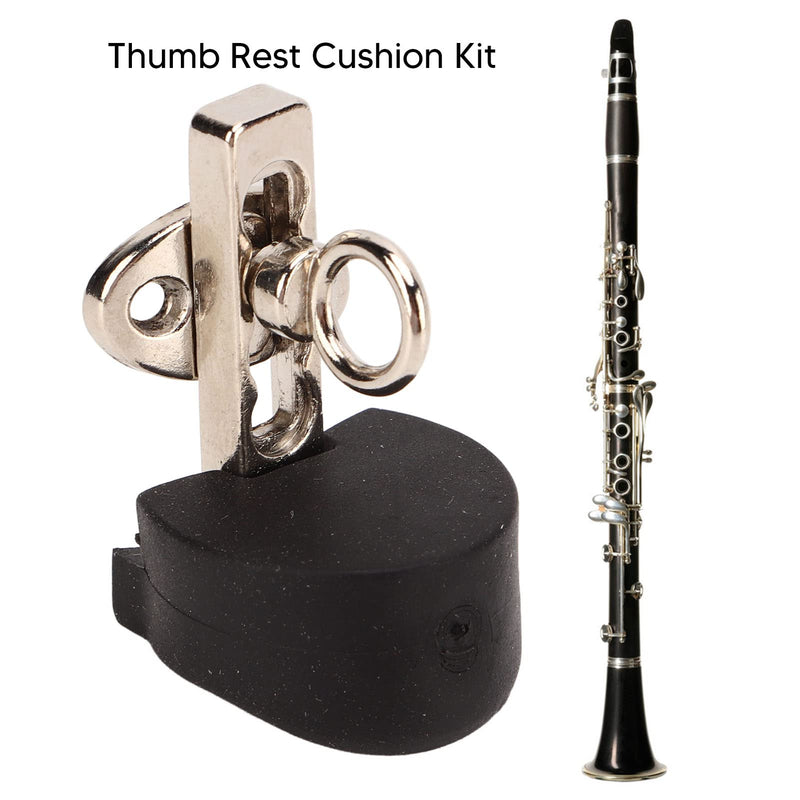 Clarinet Thumb Finger Rest, Adjustable Stainless Steel Suspension Strap Clarinet Oboe Thumb Cushion Thumb Rest, Black Tube Finger Rest with Rubber CushionPercussion accessories