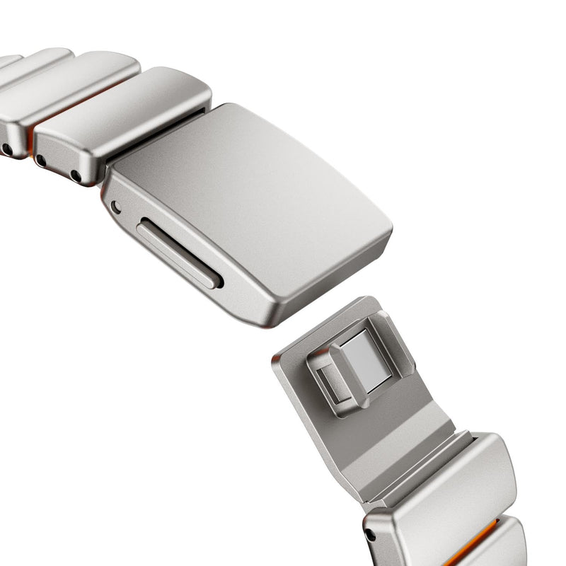 Magnetic Steel Band for Apple Watch 44/45/46/49mm, Titanium/Orange | Steel