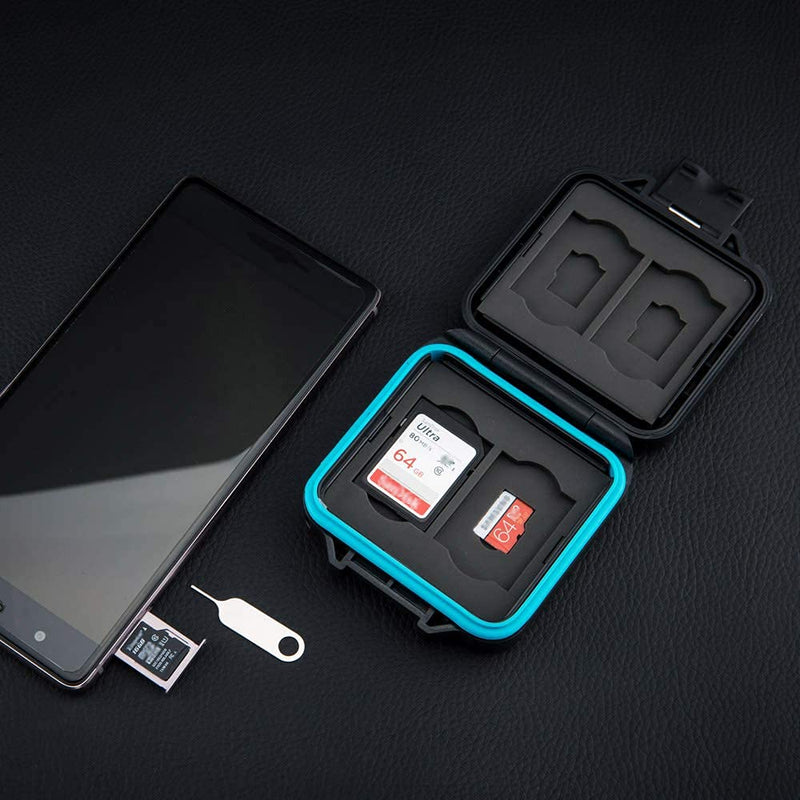 JJC 8 Slots Memory Card Case Holder Storage for 4 SD SDHC SDXC Card and 4 Micro SD TF Card, Small SD Micro SD Card Case Organizer Waterproof & Anti-Shock For 4 SD+4 Micro SD