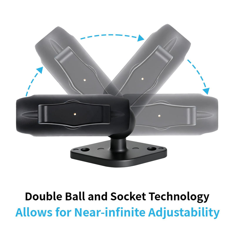 Strg Car Phone Mount with B Size 1" Ball Diamond Base and Double Socket Arm | 1" Ball Phone Holder with Aluminum Alloy Arm and Base for All Phones Car Vehicle Motorcycle Bike Kayak Boat and More Device