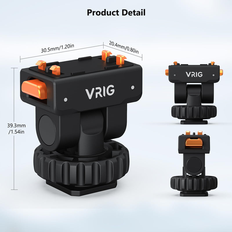 VRIG AC-44 Cold Shoe Adapter with Magnetic Quick Mount for Insta 360 Ace/Ace Pro 2, Action Camera Mount Adapter with 1/4" Thread Compatible DSLR Camera Hot Shoe, Tripod Accessories
