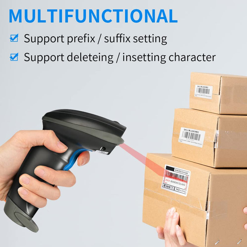 [AUSTRALIA] - Laser 2.4G Wireless 1D Bar Code Scanners Readers for Computers PC Laptop, UNIDEEPLY Barcode Handheld, Hand Scanning Label UPC EAN Reader Gun Cordless Retails, Black 