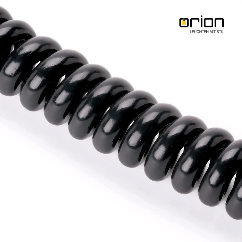 ORION LIGHTSTYLE Spiral Cable 3 Core Spiral Extension Electric Cable Light Cable Lamp Cable Black