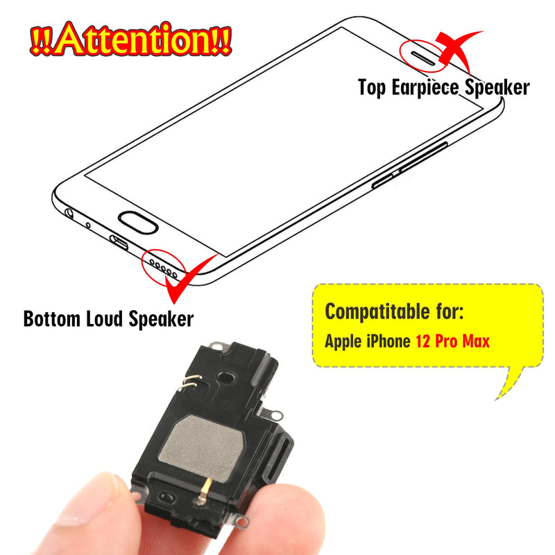 YWLRONG for iPhone 12 Pro Max Loud Speaker Replacement for iPhone 12 Pro Max Loudspeaker 12 Pro Max Ringer Speaker Buzzer Assembly withTools