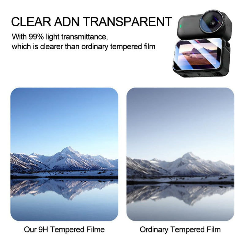 [AUSTRALIA] - Camera Protection Kit for DJI OSMO NANO-2 Packs Screen Tempered Glass + 2 Packs PC Lens Protector + Silicone Lens Cap - Anti-Scratch High Transparency Camera Accessories for OSMO NANO 