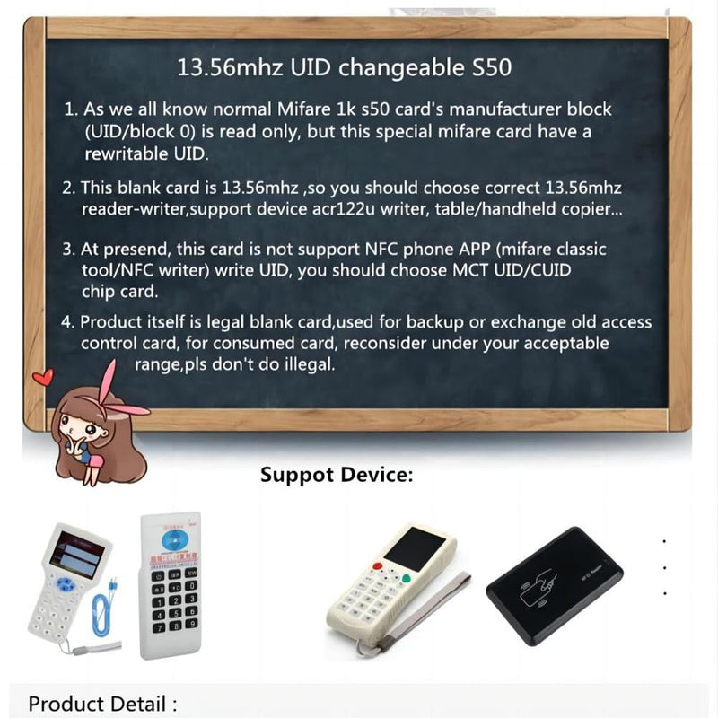 10pcs 13.56MHz UID Rewritable IC Clone Smart Key Fobs,Blank Tag Writable Readable,Access Control RFID Tag Token,Access Control Key Card Used to Copy/Clone Card Keyfob