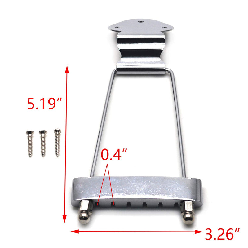 [AUSTRALIA] - 6-String Trapeze Tailpiece Bridge Metal Replacement Accessories for LP Jazz Archtop Guitar with Screws (Silver) Chrome 