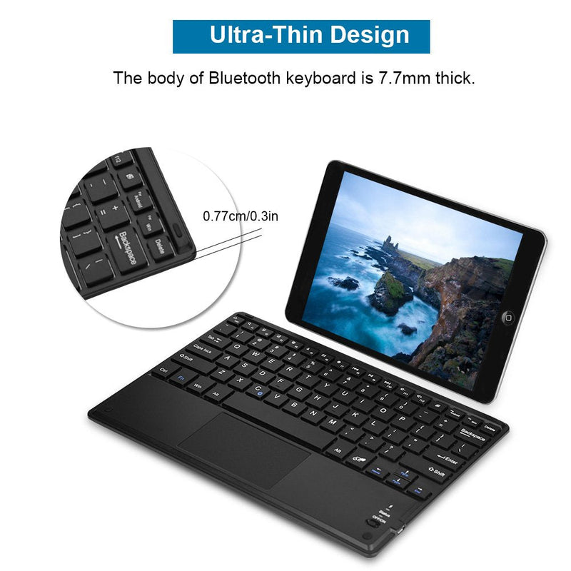 Ultra-Slim Bluetooth Keyboard, Portable Wireless Bluetooth Keyboard with Touchpad for Windows PC Android Phone Tablet