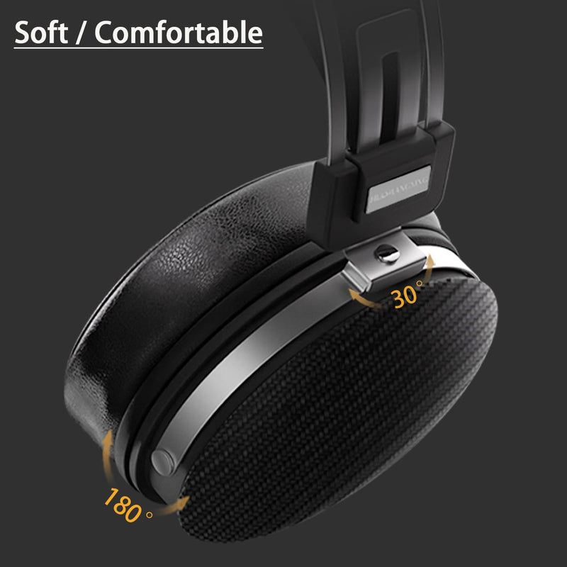 FAAEAL Wired Studio Headphones,Over Ear Boom mic Gaming Headset,HiFi Open-Back Stereo Headphones,Dual 3.5mm 50mm Dynamic Driver Monitoring Headset for Recording Mixing DJ Podcast Audiophile Wired Dual 3.5mm