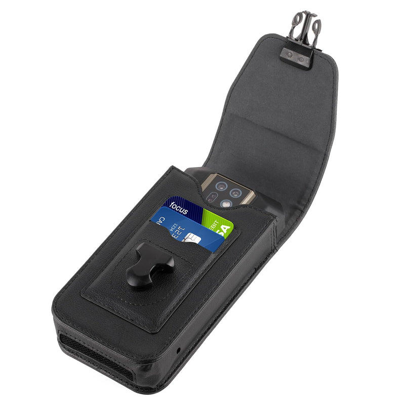 Ulefone Armor 24/Rugking 5 Pro Holster, Multi-Purpose Leather Phone Holster with Belt Clip, Flip Case for Ulefone Armor 24/Rugking 5 Pro, ID Card Holder Pouch
