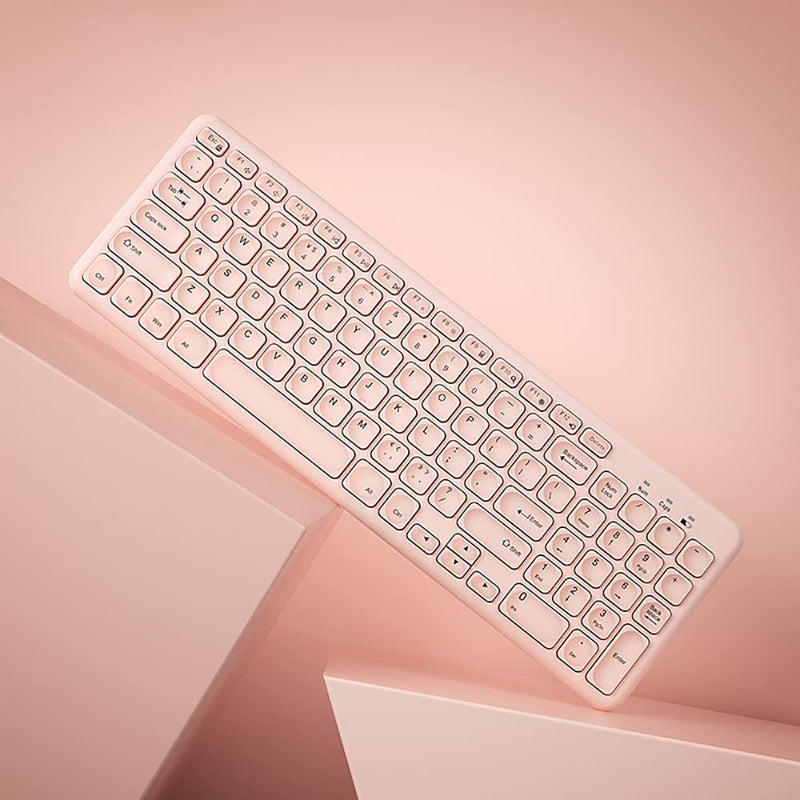 Wireless Keyboard and Mouse Combo,JieruiDeng 2.4Ghz USB Cordless Slim Silent Keyboard and Mouse Kit Home Office Game Use for Computer,Laptop,PC Desktops,Mac (Pink) Pink