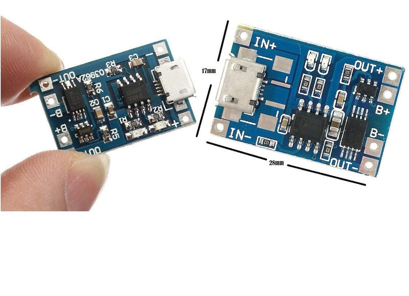 zalati Lithium Battery Charging Module 10pcs 1A Power Input Modules Charging Board with Protection - Micro USB
