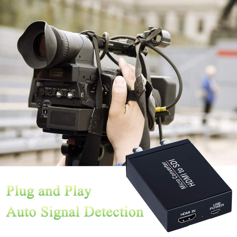 [AUSTRALIA] - HDMI to SDI Converter, HDMI in Two SDI Output SD HD 3G-SDI Video Adapter Auto Format Detection Video Converter Stereo Audio Embedder for Camera HDMI to SDI 