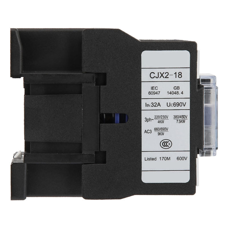 3-Pin Contactor CJX2-1810 24/36/48/110 / 380V AC Rail Coil (380V AC)