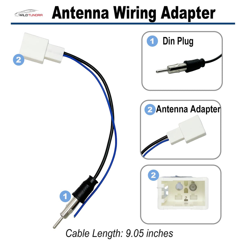 10Pin&6Pin Radio Wiring Harness with Antenna Kit compatible with Toyota Camry Corolla RAV4 4Runner Highlander Prius Aftermarket Radio Stereo Wire Harness Adapter Car Stereo Power Speaker Wire Harness Toyota, 2 Connectors with Antenna
