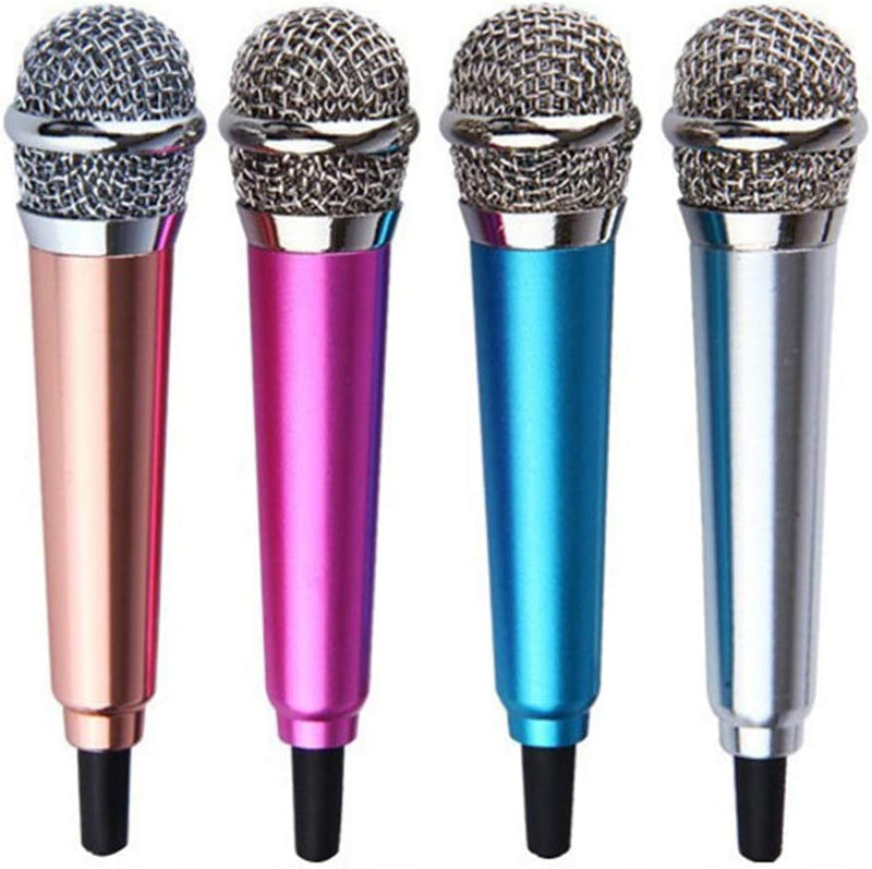1Pc Silver Mini Singing Mic Equipment 3.5mm Condenser Microphone Phone Karaoke Mic with Stand Singing Mic Equipment Mini Handheld Microphone for Mobile Phone Laptop,Wireless Microphones and Systems