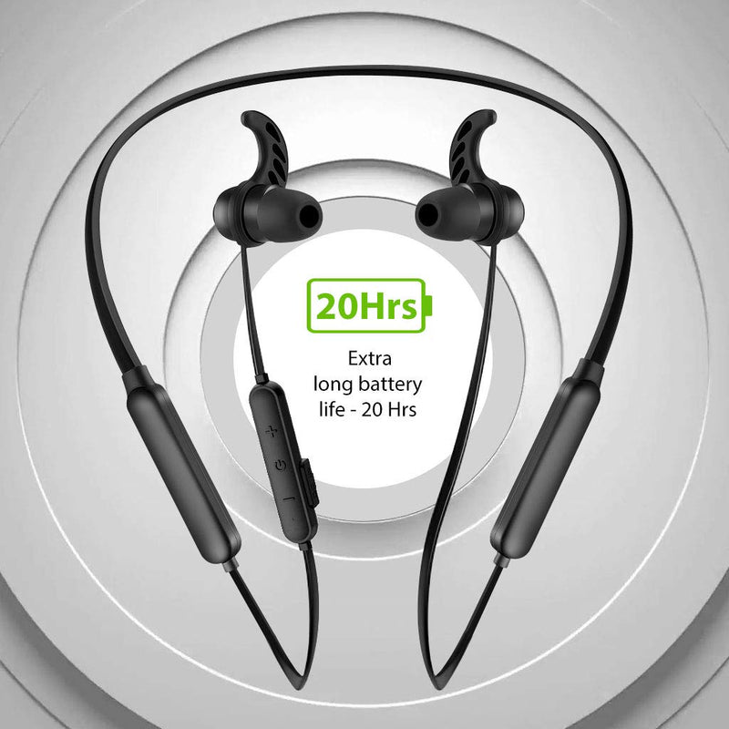 Avantree Bluetooth Neckband Headphones Earbuds for TV PC, No Delay, 20 Hrs Playtime Wireless Earphones with Mic, Magnetic, Light & Comfortable, Compatible with iPhone Cell Phones, Workout Gym - NB16