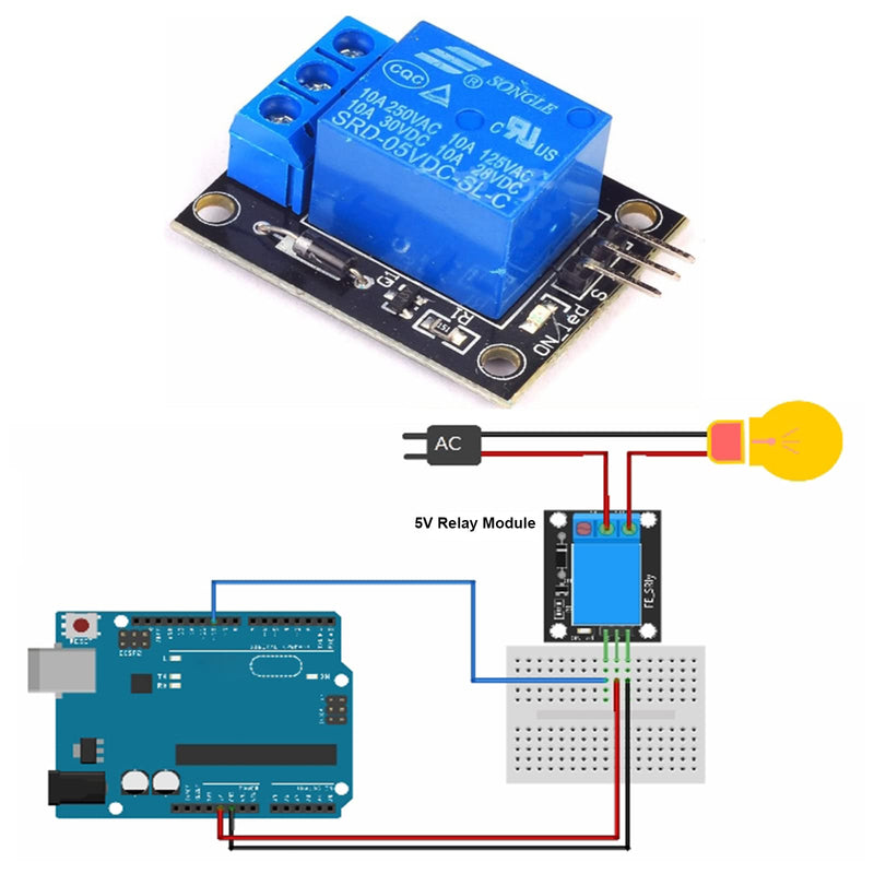 1 Channel 5V Relay Module Switch With High Low Level Trigger Expansion Board Control SRD-05VDC-SL-C With 20CM 20Pin Dupont Cable for Arduino (5PCS)