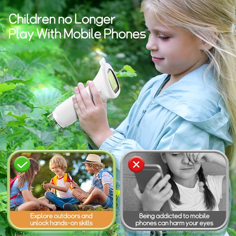Kids Microscope Digital Camera, 1000X Handheld Camera Microscope for Kids with 2'' Screen, Educational Magnifying Glass Toy Christmas Birthday Gifts for Age 3 4 5 6 7 8 9 10 11 12 Girls Boys - Purple