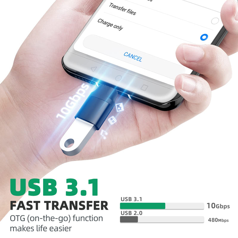 USB C to USB Magnetic Adapter 24Pins USB C Male to USB A Female Adapter 2 Pack with PD 60w Charge 10Gbps USB3.1/USB3.0 for MacBook Pro /Air and More Type C Devices A to C - Magnetic