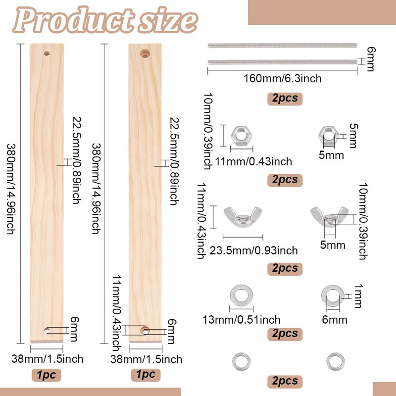 BENECREAT Wooden Bookbinding Press Large Press Bookbinder 15x1.5 Inch Flat Paper Press Machine Wood Form Factor Padding Press for Home, School, Office DIY Bookbinding