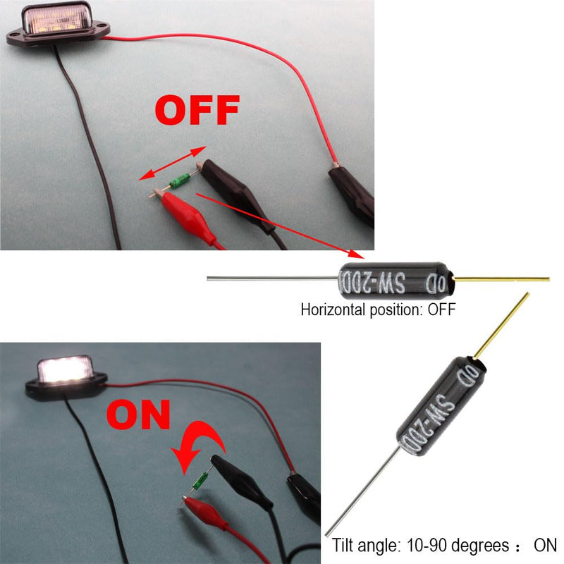 [AUSTRALIA] - RUNCCI-YUN Tilt Sensor Angle Sensor Vibration Sensor Ball Switch 12V 1MA SW-200D Metal Ball Tilt Shake Trigger Switch for Arduino Smart Car (Black) Pack of 20 