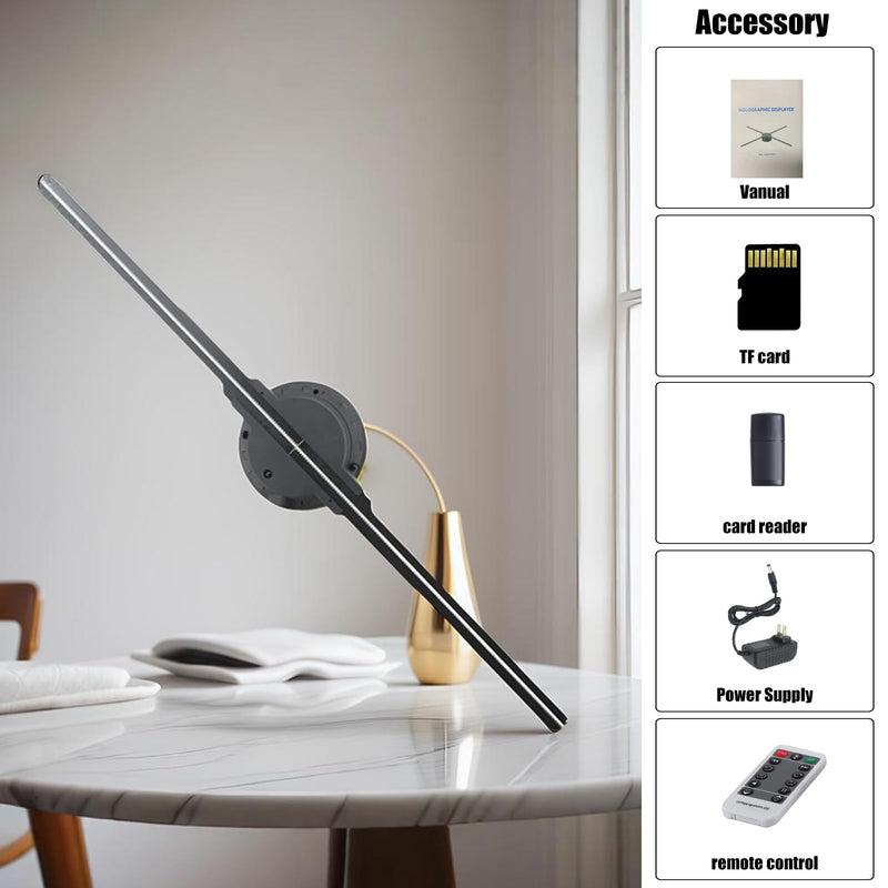 [AUSTRALIA] - 3Dhologramfan 19.7 “, LED Holographic Display Fan for Commercial Advertising, App/PC/WiFi/Bluetooth, 3Dhologram Projector Fan for Store, Holiday, Retail & Trade Show Display with 1500 Video Library 