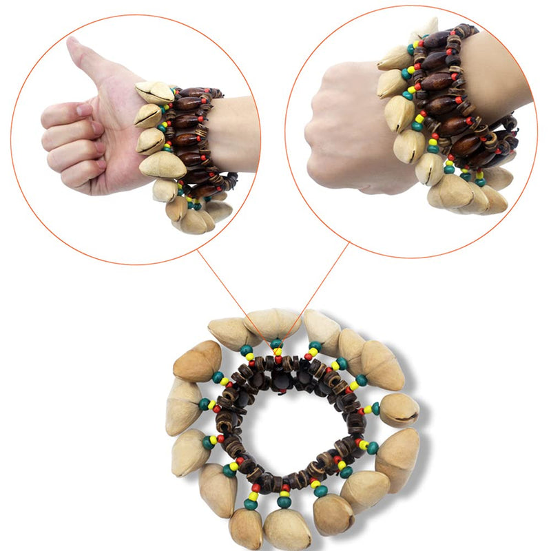 Nuts Shell Bracelet, African Tribal Style Nut Handbell, Drum Conga Percussion Accessories