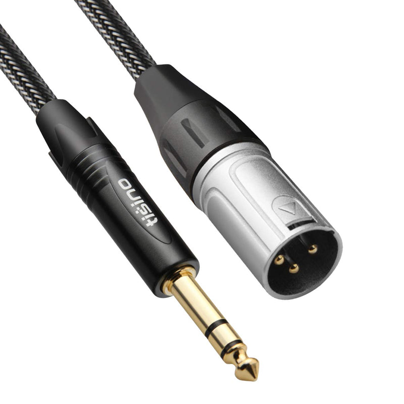 Tisino 1/4" to XLR Cable, 6.35mm TRS to XLR Male Nylon Braid Quarter inch TRS to XLR Male Balanced Interconnect Microphone Cord Patch Cable - 10ft 10 feet