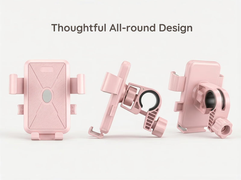 Pink Bike Phone Mount for Women, Anti-Shake Bicycle & Scooter Phone Holder | Slide-to-Lock Bicycle Phone Holder, 360° Rotatable Anti-Shake Scooter Mount for Electric Bike, Motorcycle