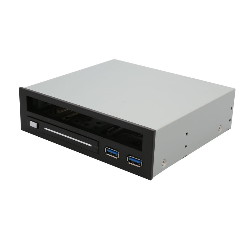 Syba 5.25" Bay Adapter for Slim Optical Drive, 2.5" Trayless Rack for Hard Drives HDD SSD, USB Hub - SY-MRA55005