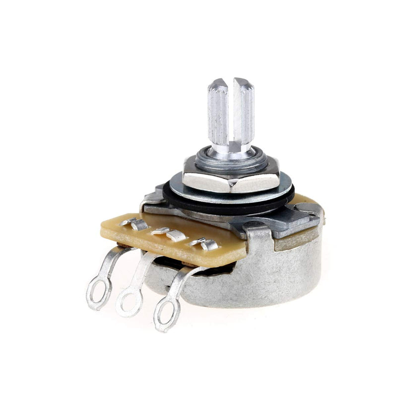 CTS 450 Series A/B250K Guitar Pots Split Shaft Fine 24-Splines Audio/Linear Taper Potentiometers for Electric Guitar/Bass, 10% Tolerance (2 Audio, 2 Linear) 250K Set