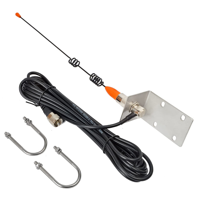 HYS VHF Marine Band (156-158 MHz)&Weather Frequencies (162 MHz) Antenna | W/16.4ft(5m) RG58 Low Loss Premium Coaxial Cable With PL259 for Standard Truck Horizon Cobra Icom VHF Marine Mobile Radio