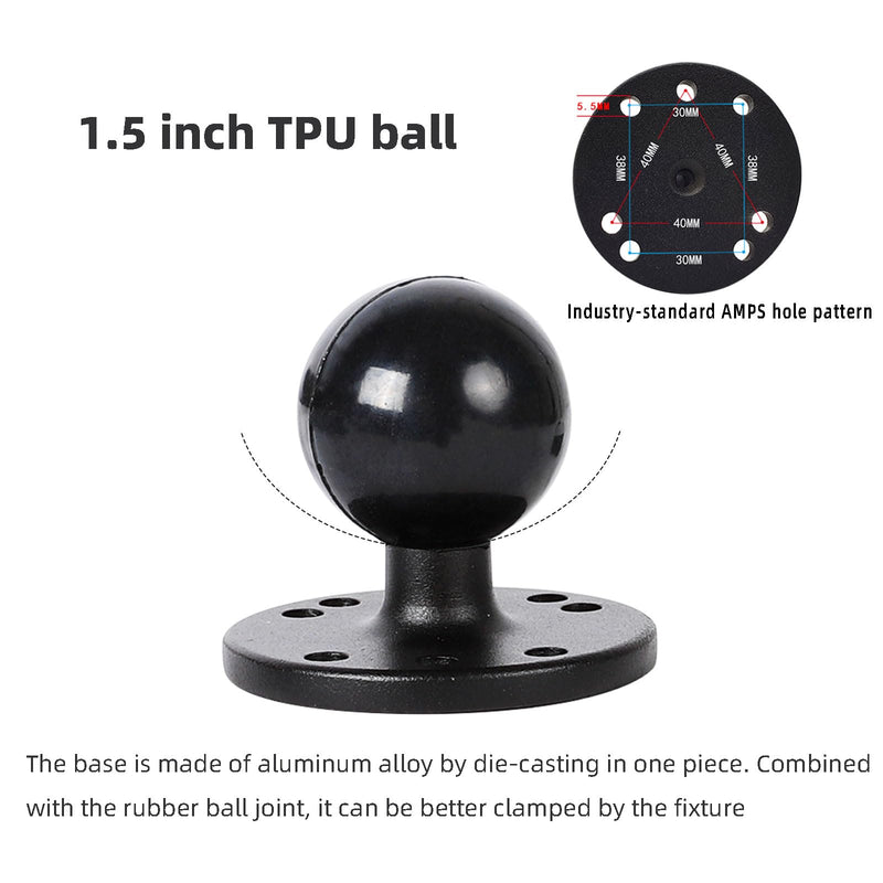 xik Aluminum Alloy Fish Finder Mount with 1.5" / C Size Ball Double Socket Arm, 5.91" Arm Marine Electronic/Depth Finder Mount for Boat, Compatible with Garmin, Lowrance, Humminbird Regular Arm Mount (with 5.91" Arm)