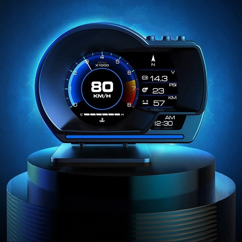 [AUSTRALIA] - Car,OBD2 GPS Smart Gauge Car HUD Speedometer Turbo RPM Alarm for Car Truck 