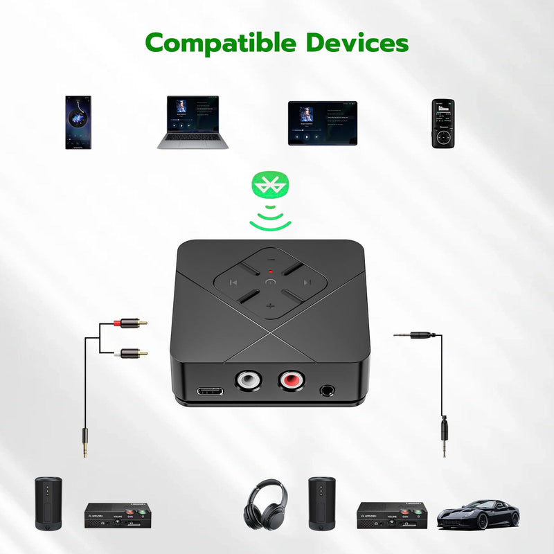 [AUSTRALIA] - Ultrbeka 2026 Bluetooth 6.0 Receiver for Home Stereo with 3.5mm/RCA, Bluetooth Adapter for Stereo Receiver, Amplifier, Speaker, HiFi Black 