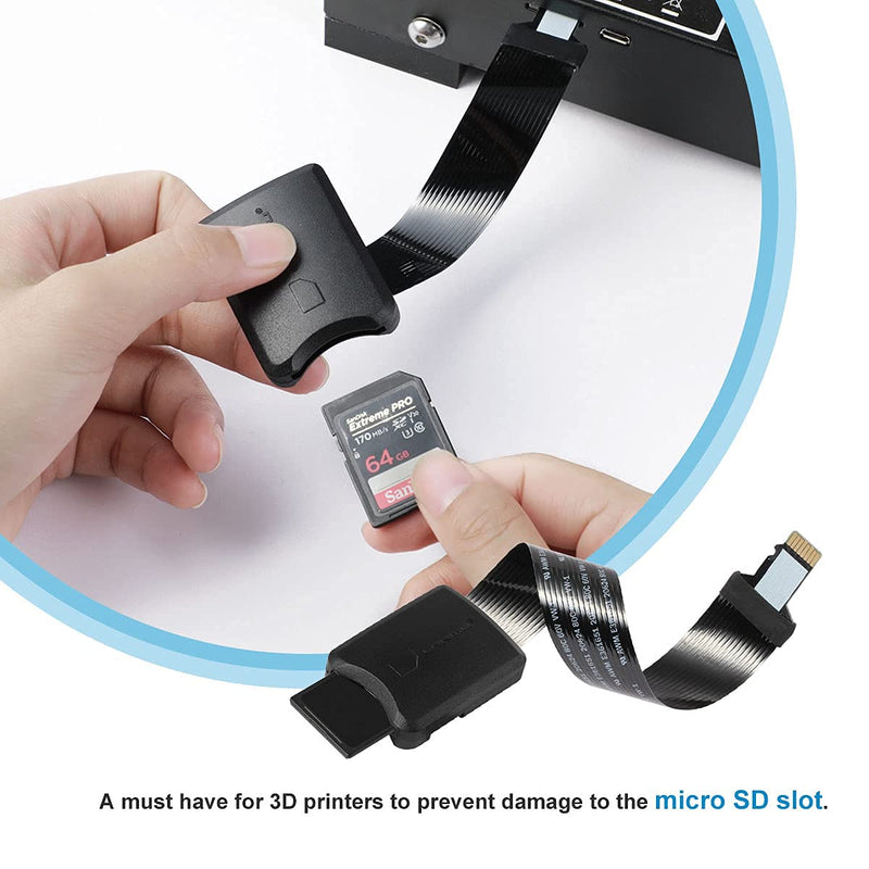 LANMU 2 in 1 Micro SD to SD/Micro SD Card Extension Cable Extender Adapter Compatible with Ender 3/Pro/3 V2 ,Ender 5/Pro/Plus, CR-10S and More 3D Printers(5.9in/15cm)