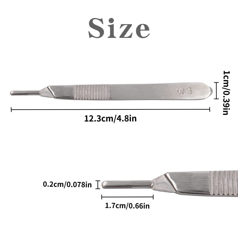 Pack of 2 Scalpel Holder No.3 Suitable for Blades No. 10, 11, 12, 15, Rust Resistant Stainless Steel, Lightweight and Durable, Ideal for Surgical Students, Educational Purposes, DIY Repair Equipment