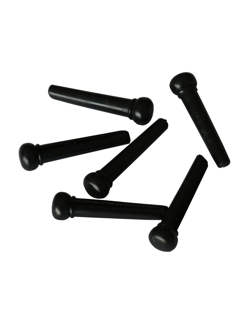 Metallor Guitar Bridge Pins String Pegs for Acoustic Guitar Parts Replacement Set of 6 Pieces Black.