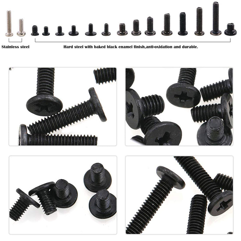 Glarks 880pcs Laptop Notebook Computer Screw Replacement Repair Kit for Lenovo Dell Toshiba Sony Samsung HP Gateway (Extra: Phillips Screwdriver)