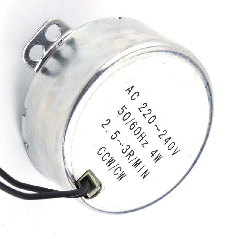 Synchronous Motor, 50/60Hz Frequency 220-240V AC Synchronous Motor Gear Motor 4W Gear Motor CW/CCW, Pyramid Motor Quiet for Microwave Oven Turntable (2.5-3RPM) 2,5–3 U/min