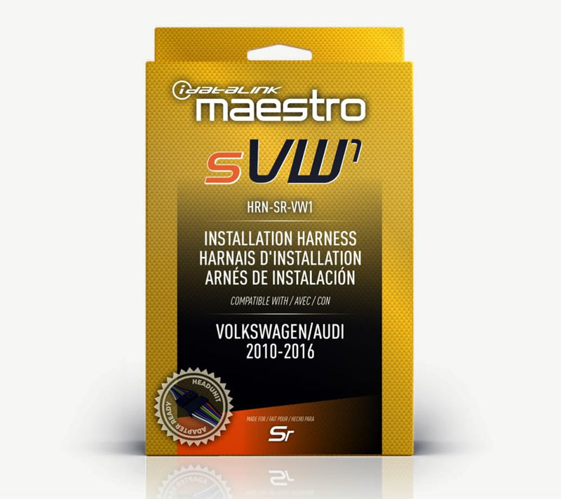 Idatalink Maestro HRN-SR-VW1 T-Harness for Select Volkswagen Vehicles 2002-16, replace The factory radio while retaining steering wheel controls & use of factory amp (ADS-MSR module also required)