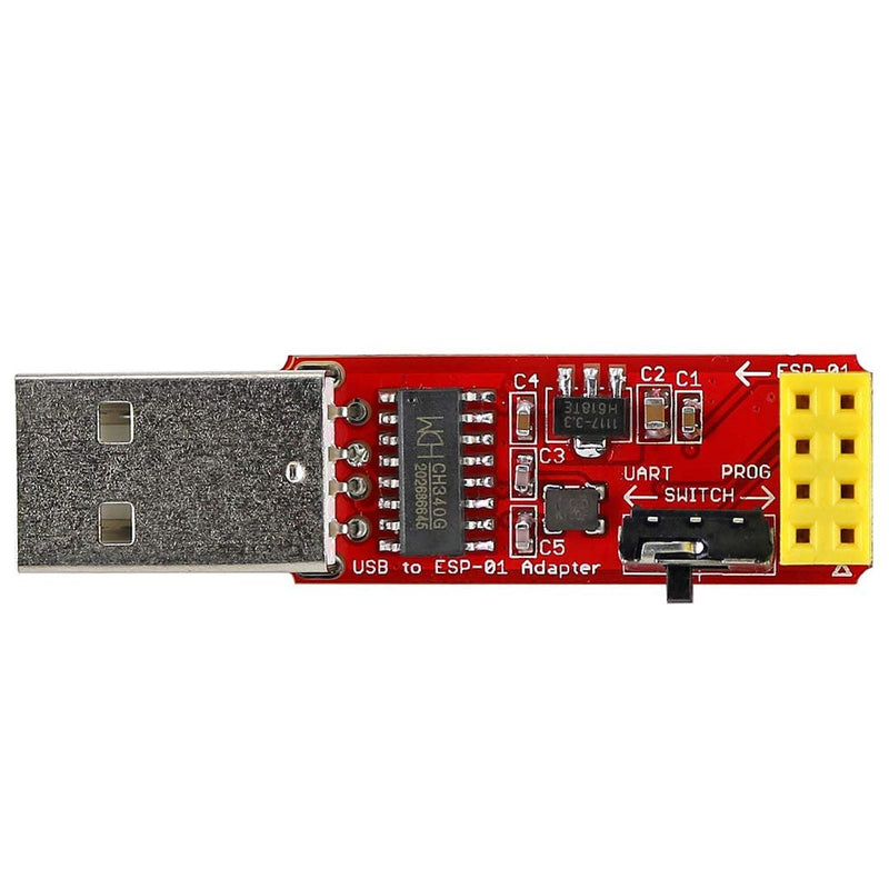 1pc ESP8266 ESP-01S 4MB Serial WiFi Wireless Transceiver Module + 1pc CH340G Programmer USB to ESP-01 Wireless Adapter Module 4.5-5.5V