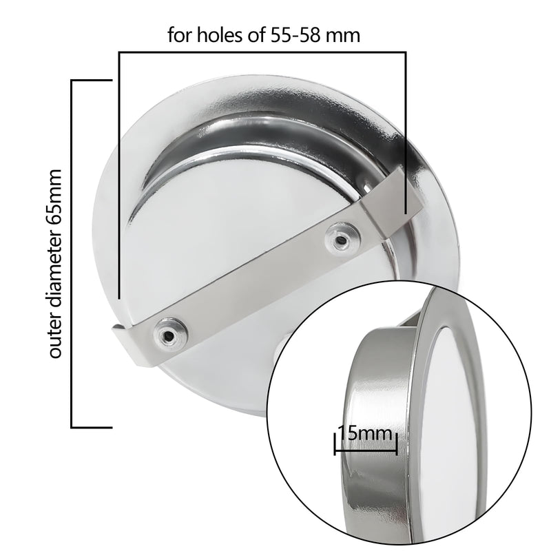 [AUSTRALIA] - URing Set of 3 LED Recessed Spotlights 12 V 3000 K Warm White 3.5 W, Flat 12 V 300 LM Bore Hole 55-58 mm and 15 mm, Dimmable Furniture Recessed Spotlights, LED Spot 12 V with 2 m Cable, Nickel 3000K Warmweiß 