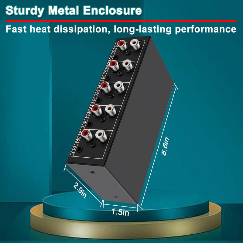 3.5mm Aux + RCA L/R Bi-Directional Stereo Audio Switch 4 in 1 out A/B Analog Audio Switcher Selector