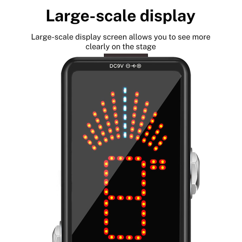 [AUSTRALIA] - Deluxe Chromatic Tuner Pedal,Large Screen High Precision ±0.1% Accuracy,Display Leads Clear Results of Tuning for Electric Guitar and Bass Deluxe Tune Black 