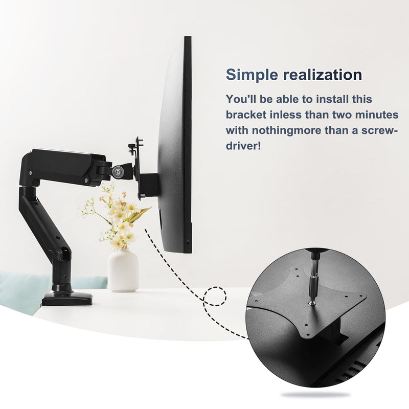 Monitor Arm/Mount VESA Bracket Adapter Compatible with HP All-in-One PC (ProOne 440 G9, 24-f0006ng) 100 * 100mm 75 * 75mm Black
